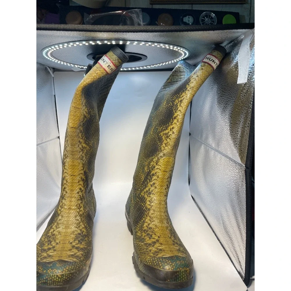NEW Hunter Multicolor Carnaby Snake Side Buckle Rain Boot Size 6‎